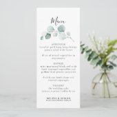 Classic Green Eucalyptus Calligraphy Wedding Menu (Staand voorkant)