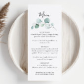Classic Green Eucalyptus Calligraphy Wedding Menu