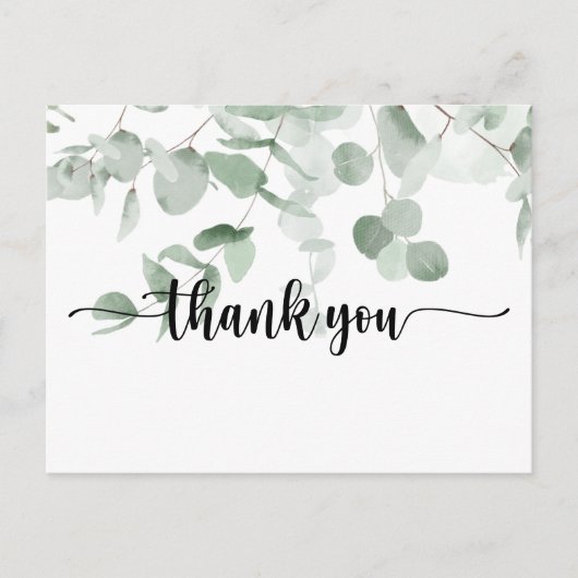 Classic Green Eucalyptus Foliage Hartelijk dank Briefkaart (Voorkant)