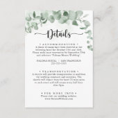 Classic Green Eucalyptus Foliage Weddenschap Detai Informatiekaartje (Voorkant)