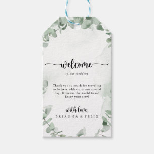 Classic Green Eucalyptus Foliage Weddenschap Welko Cadeaulabel