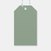 Classic Green Eucalyptus Foliage Weddenschap Welko Cadeaulabel (Achterkant)