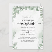Classic Green Eucalyptus Weddenschap Reception Kaart (Voorkant)