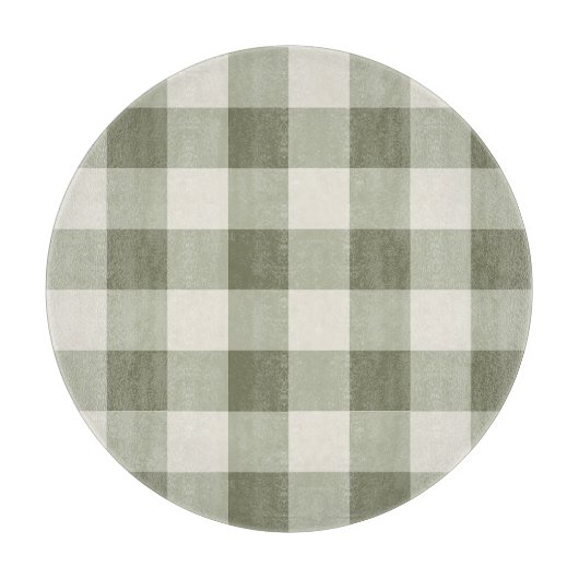 Classic Green Farmhouse Gingham Style Snijplank (Voorkant)