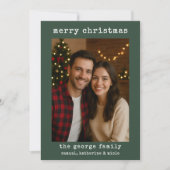 Classic Green Festive Photo Collage Christmas Card (Voorkant)