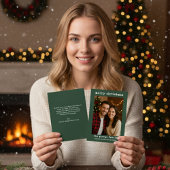Classic Green Festive Photo Collage Christmas Card