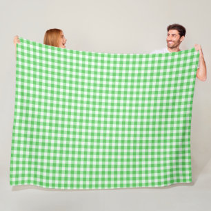 Classic Green Gingham Checkered Pset Pattern Fleece Deken