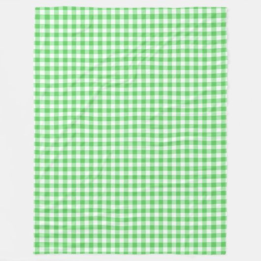 Classic Green Gingham Checkered Pset Pattern Fleece Deken (Voorkant)