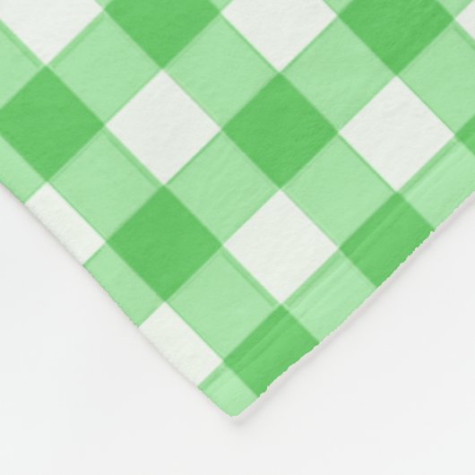 Classic Green Gingham Checkered Pset Pattern Fleece Deken (Hoek)