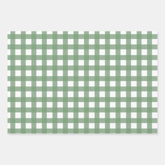 Classic Green Gingham Inpakpapier Vel (Voorkant 3)