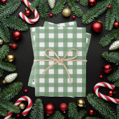 Classic Green Gingham Inpakpapier Vel