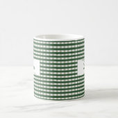 Classic Green Gingham Personalized Name  Koffiemok (Center)