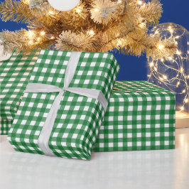 Classic Green Gingham Plaid Christmas Cadeaupapier