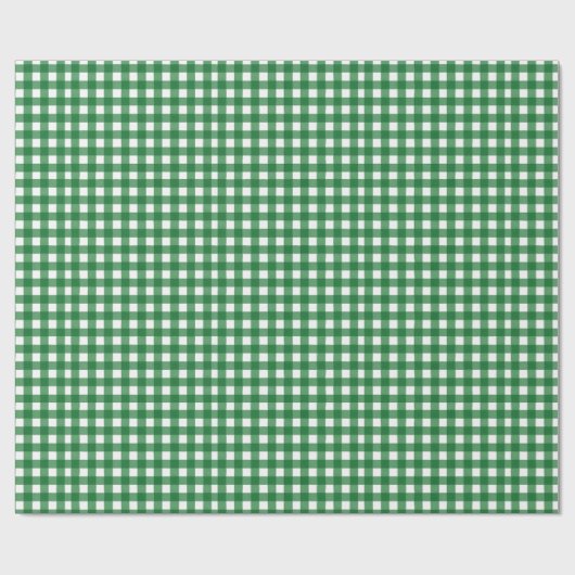 Classic Green Gingham Plaid Christmas Cadeaupapier (Vlak)