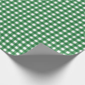 Classic Green Gingham Plaid Christmas Cadeaupapier (Hoek)
