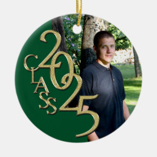 Classic Green Gold 2025 Afstuderen Foto Keramisch Ornament