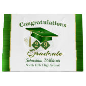 Classic Green Gold-gepersonaliseerd Afstuderen Groot Cadeauzakje (Voorkant)