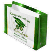 Classic Green Gold-gepersonaliseerd Afstuderen Groot Cadeauzakje (Voorkant Gekanteld)
