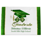 Classic Green Gold-gepersonaliseerd Afstuderen Groot Cadeauzakje (Voorkant)