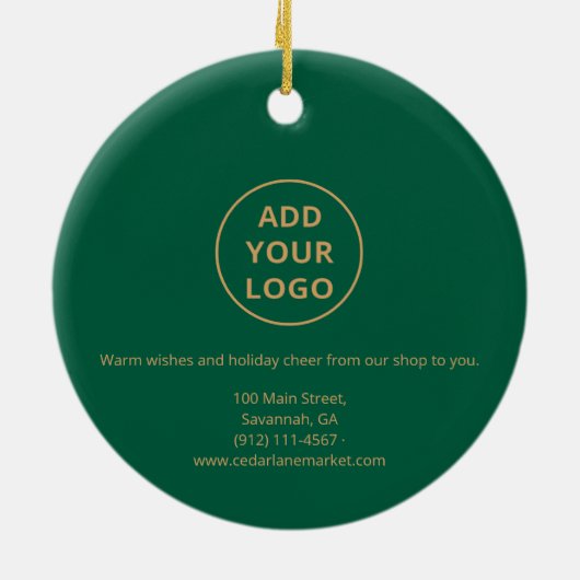 Classic Green & Gold Logo Ornament (Achterkant)
