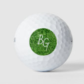Classic Green Golf Grass Monogrammed Custom Golfballen (Voorkant)