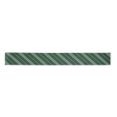 Classic Green Grey School Stripes Pattern Satijnen Lint (Voorkant)