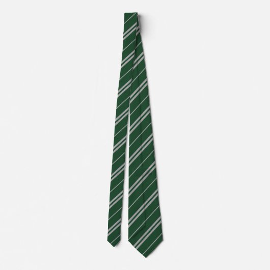 Classic Green Grey School Stripes Pattern Stropdas (Achterkant)