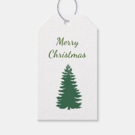 Classic Green Holiday Bericht Pine Tree Gift Label Cadeaulabel