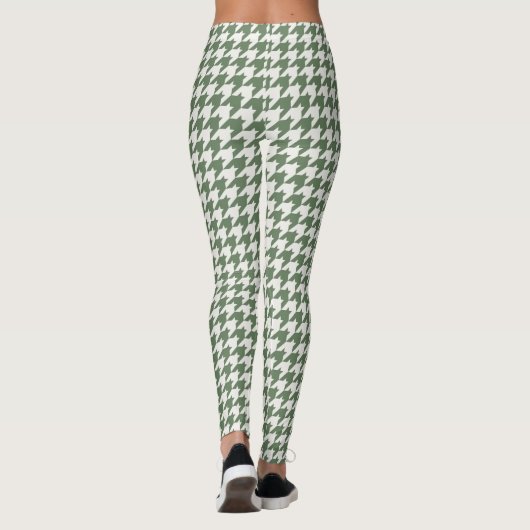 Classic Green Houndstooth Pattern-Leggings Leggings (Achterkant)