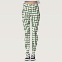 Classic Green Houndstooth Pattern-Leggings