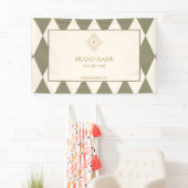 Classic Green Ivory Harlequin Gold Monogram Event Spandoek (Insitu)