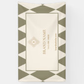 Classic Green Ivory Harlequin Gold Monogram Event Spandoek (Verticaal)