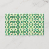 Classic Green Lucky Clover Simple Elegant Shamrock Visitekaartje (Achterkant)
