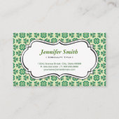 Classic Green Lucky Clover Simple Elegant Shamrock Visitekaartje (Voorkant)