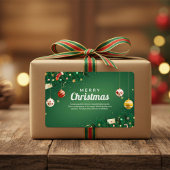 Classic Green Merry Christmas Rechthoekige Sticker