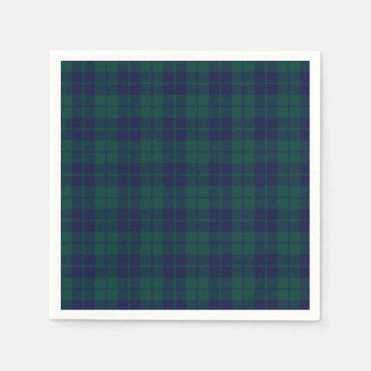 Classic Green Navy Tartan Plaid Pattern Servet (Voorkant)