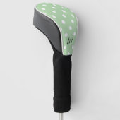 Classic Green Pattern Monogram Polka Dot Golfheadcover (Schuin)