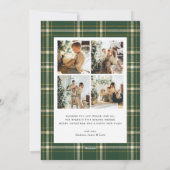 Classic Green Plaid 5 Photo Christmas Feestdagenkaart (Achterkant)