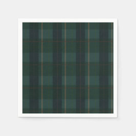 Classic Green Plaid Bear Baby Shower Servet