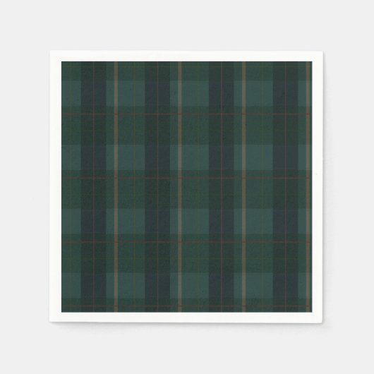 Classic Green Plaid Bear Baby Shower Servet (Voorkant)