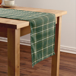 Classic Green Plaid Christmas Korte Tafelloper