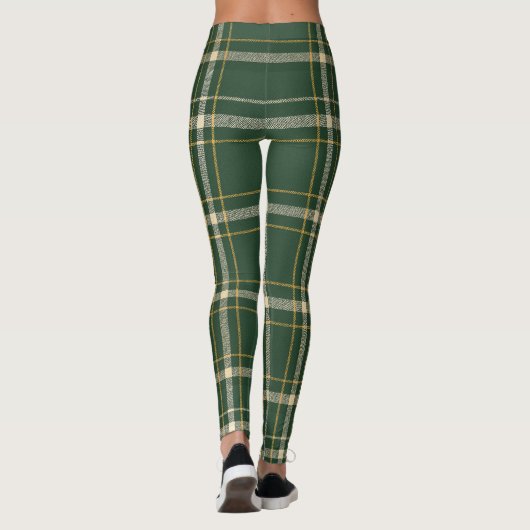 Classic Green Plaid Christmas Leggings (Achterkant)