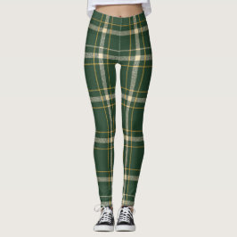 Classic Green Plaid Christmas Leggings