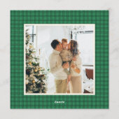 Classic Green Plaid Cozy Christmas Photo Kaart (Achterkant)