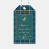 Classic Green Plaid Polo Paardensport Baby shower Cadeaulabel (Voorkant)