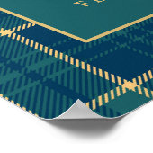 Classic Green Plaid Polo Paardensport Baby shower Poster (Hoek)