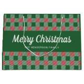 Classic Green Plaid Vrolijk Kerstfeest Groot Cadeauzakje (Voorkant)