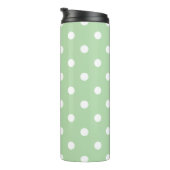 Classic Green Polka Dots Pattern Monogram Thermosbeker (Geroteerd rechts)