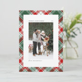 Classic Green Pset Pattern Merry kerstfoto (Staand voorkant)