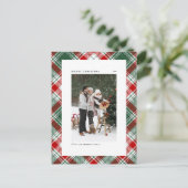 Classic Green Pset Pattern Merry kerstfoto Feestdagenkaart (Staand voorkant)